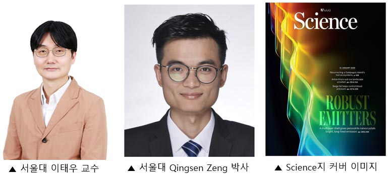 재료공학부 이태우 교수 연구팀, 계층적 셸 구조의 페로브스카이트나노결정연구로 Science지 표지논문 게재